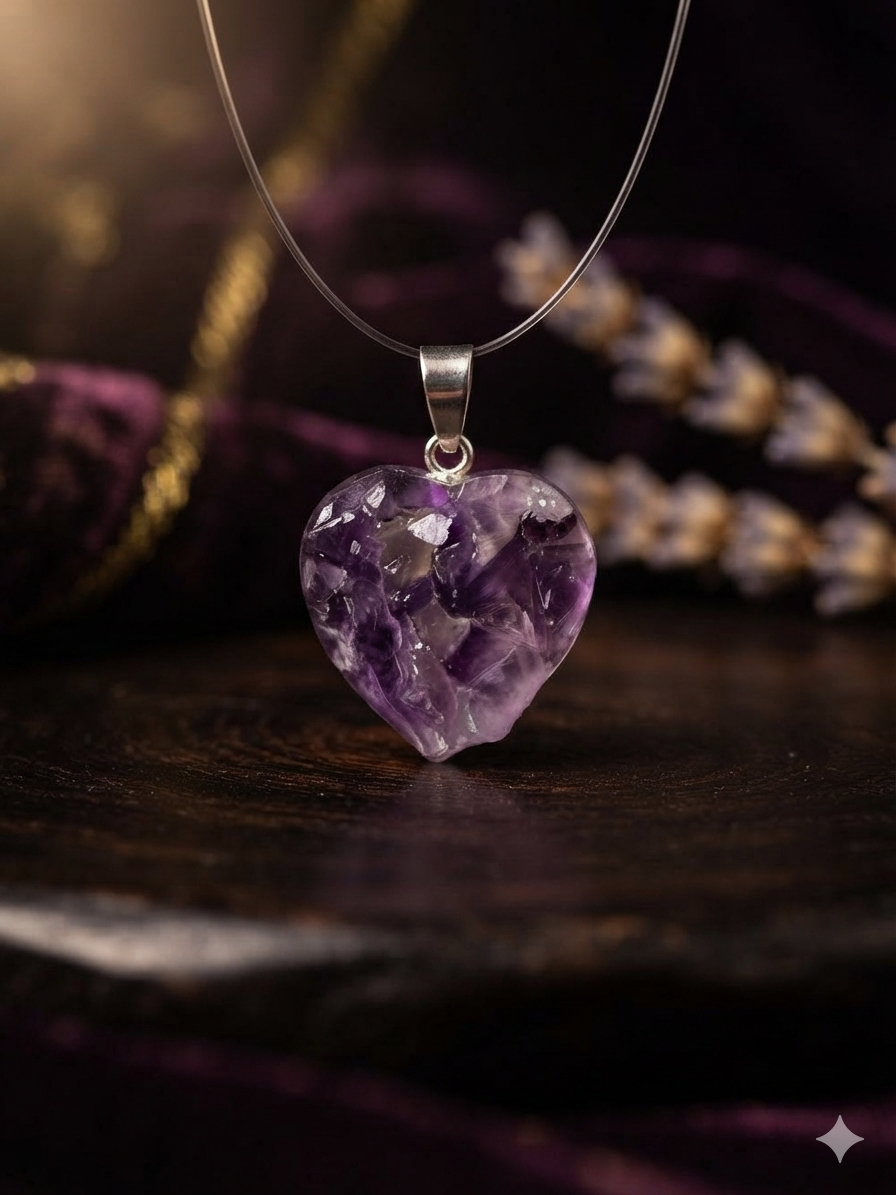 Colgante de Corazon de Amatista
