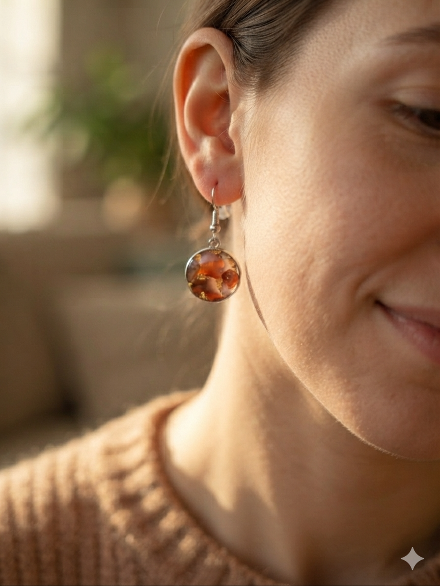 Pendientes Piedra Sol con Oro | Luz y Energía Natural - imagen 3