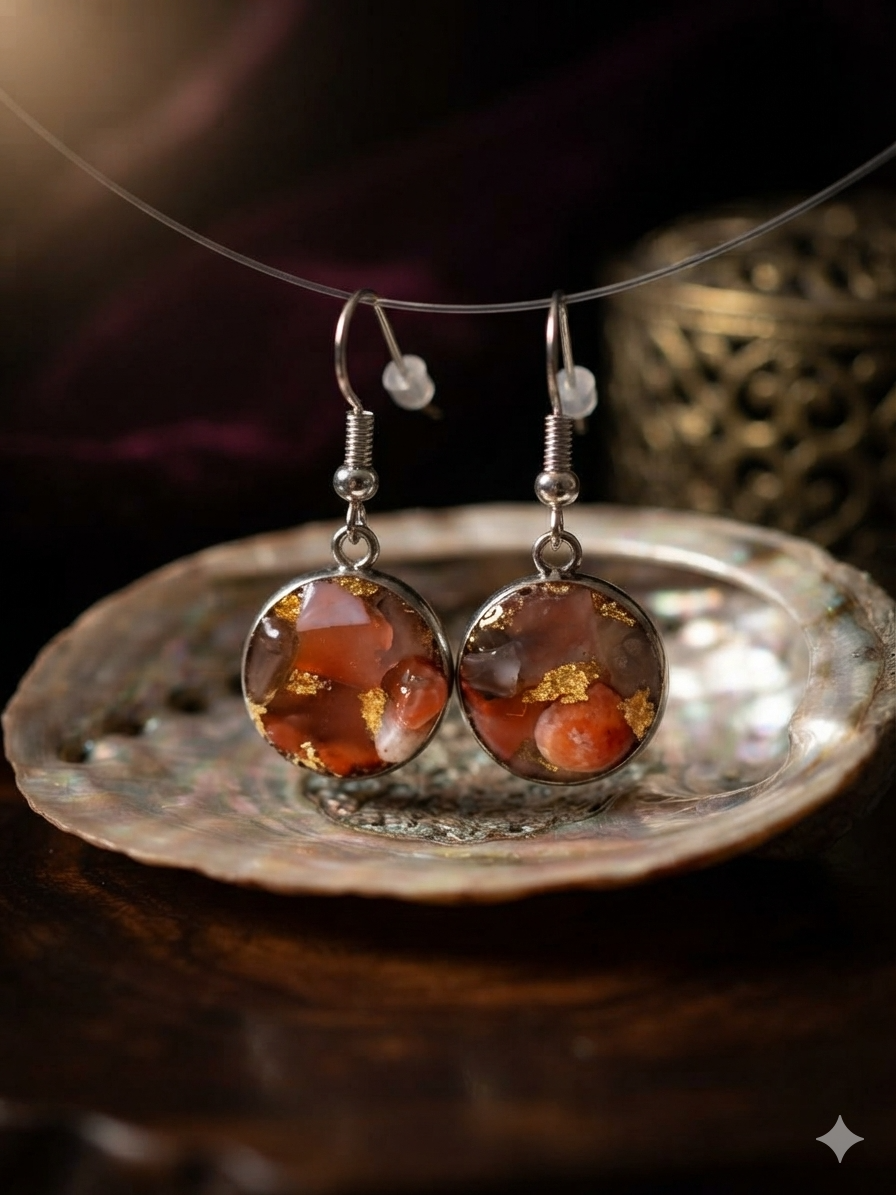 Pendientes Piedra Sol con Oro | Luz y Energía Natural